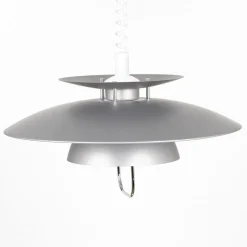 Lindby hanglamp Nadija, grijs, 43 cm, in hoogte verstelbaar, E27