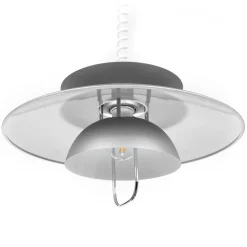 Lindby hanglamp Nadija, grijs, 43 cm, in hoogte verstelbaar, E27