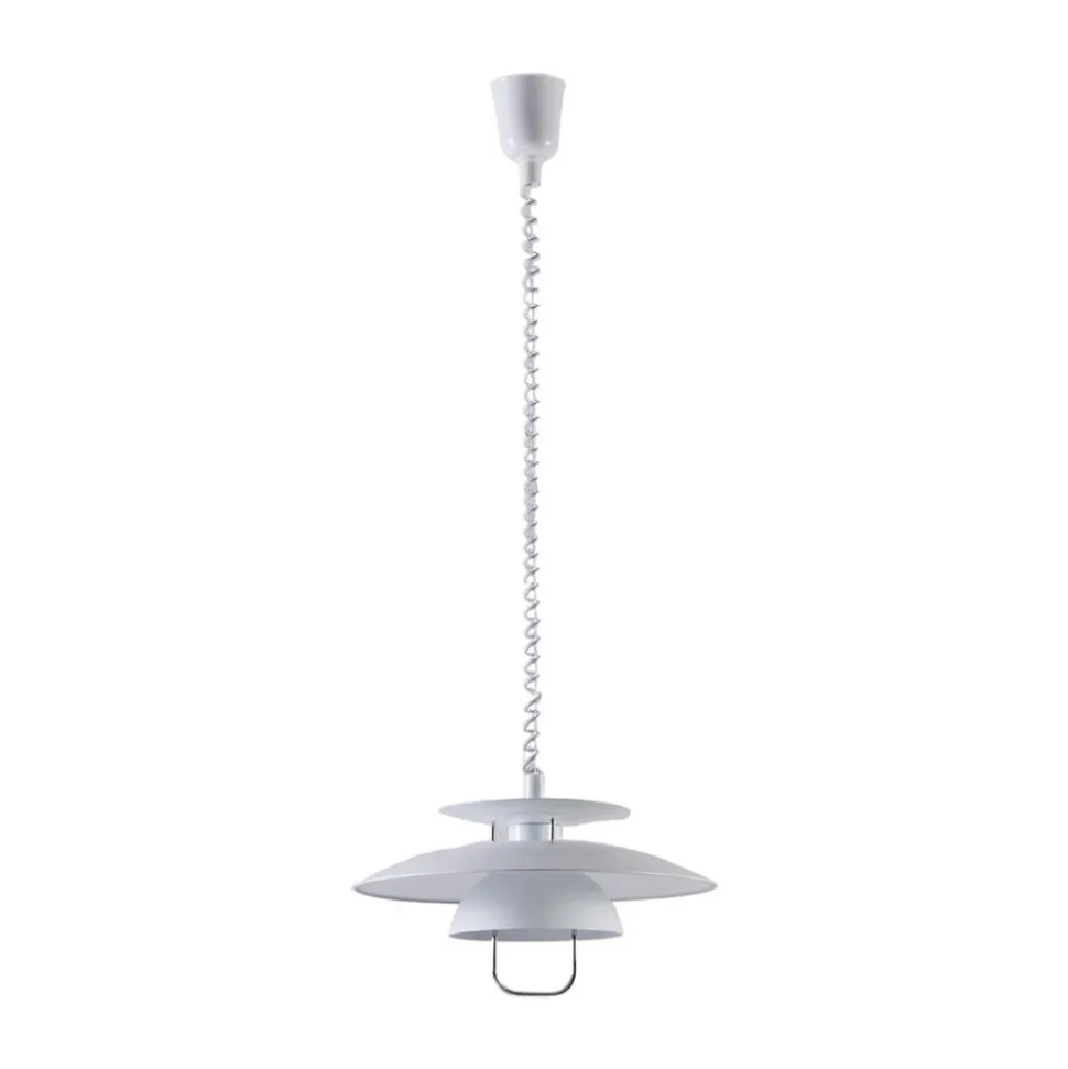 Lindby hanglamp Nadija, wit, 43 cm, in hoogte verstelbaar, E27