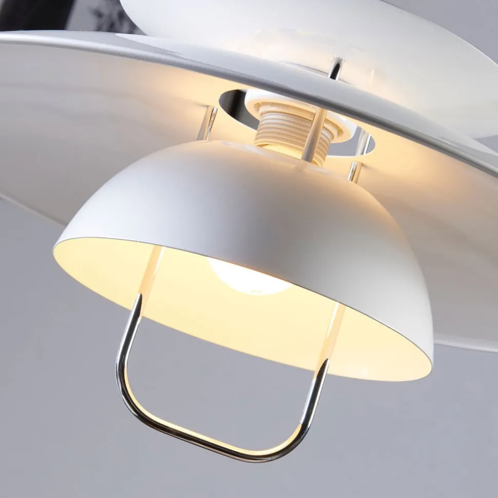 Lindby hanglamp Nadija, wit, 43 cm, in hoogte verstelbaar, E27