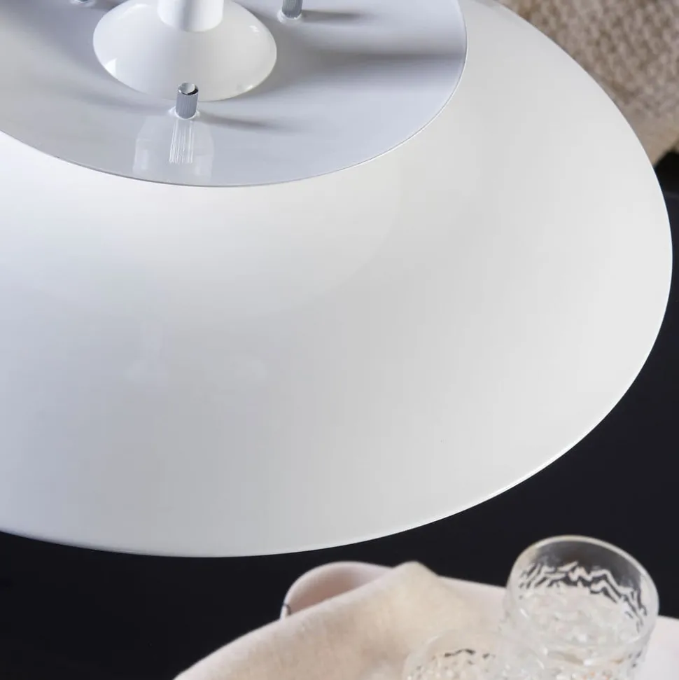 Lindby hanglamp Nadija, wit, 43 cm, in hoogte verstelbaar, E27