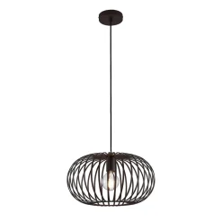 Lindby hanglamp Nahele, bruin, metaal, Ø 40 cm, E27