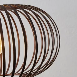 Lindby hanglamp Nahele, bruin, metaal, Ø 40 cm, E27