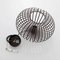 Lindby hanglamp Nahele, bruin, metaal, Ø 40 cm, E27