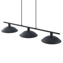 Lindby hanglamp Narisara, 118cm, E14, 3-lamps, zwart-goud