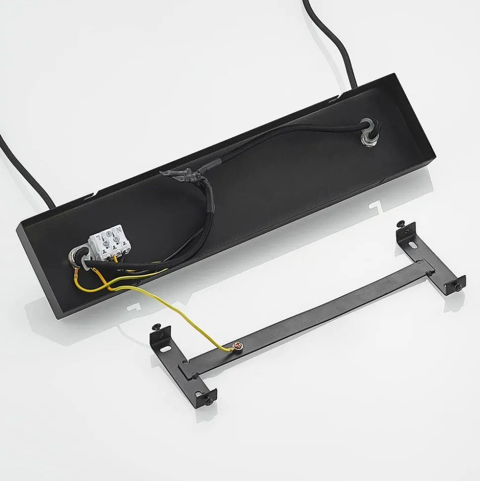 Lindby hanglamp Narisara, 118cm, E14, 3-lamps, zwart-goud