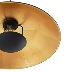 Lindby hanglamp Narisara, Ø 40 cm, E27, zwart-goud