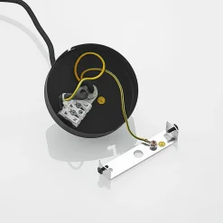 Lindby hanglamp Narisara, Ø 40 cm, E27, zwart-goud