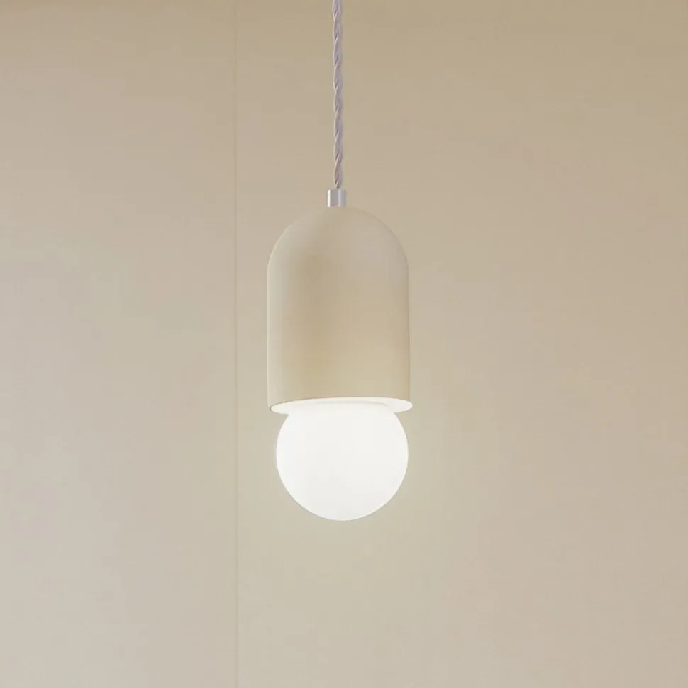 Lindby hanglamp Nielson, Ø 11 cm, beige, gips