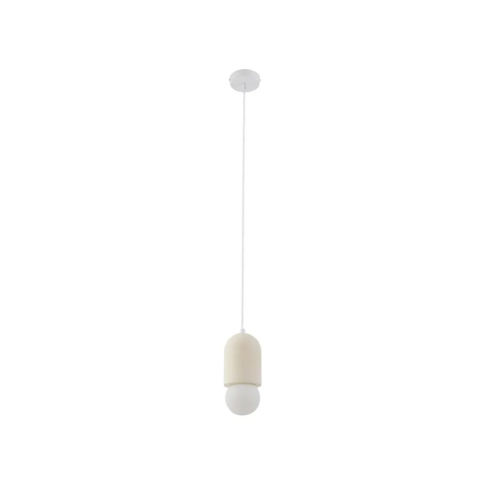 Lindby hanglamp Nielson, Ø 11 cm, beige, gips