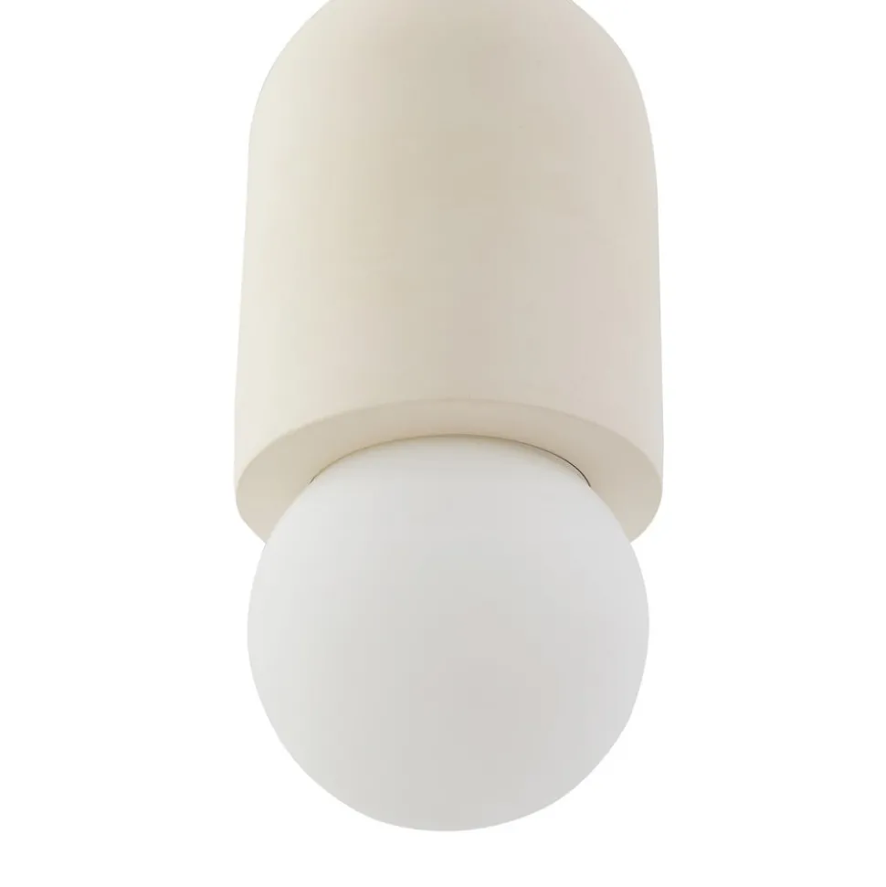 Lindby hanglamp Nielson, Ø 11 cm, beige, gips