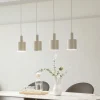 Lindby hanglamp Ovelia, beige, 4-lamps, metaal, E27