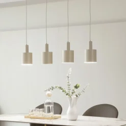 Lindby hanglamp Ovelia, beige, 4-lamps, metaal, E27