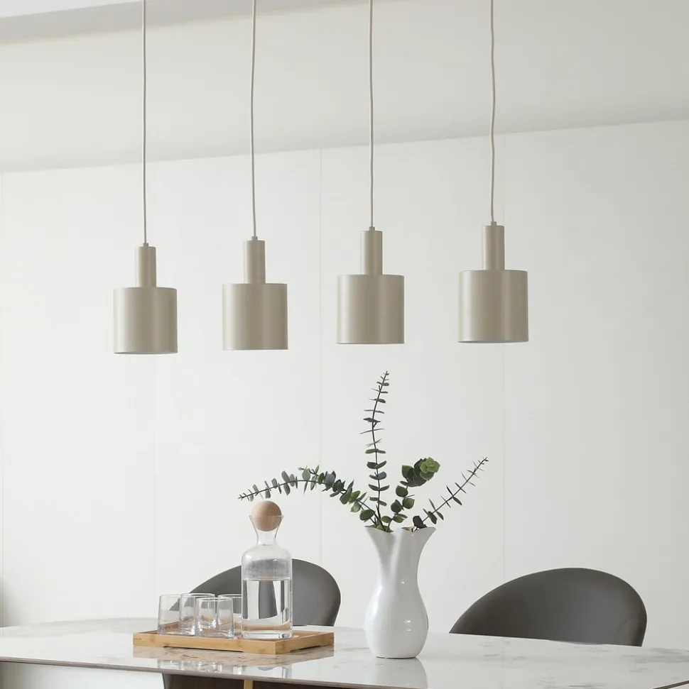 Lindby hanglamp Ovelia, beige, 4-lamps, metaal, E27