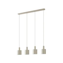 Lindby hanglamp Ovelia, beige, 4-lamps, metaal, E27