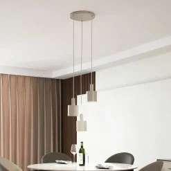 Lindby hanglamp Ovelia, beige, 3-lamps, metaal, E27