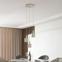 Lindby hanglamp Ovelia, beige, 3-lamps, metaal, E27