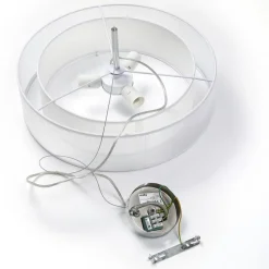 Lindby hanglamp Pikka, wit, textiel, Ø 50 cm, E27