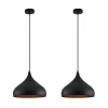 Lindby hanglamp Ritana, set van 2, zwart-goud, metaal, E27