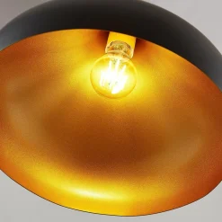 Lindby hanglamp Ritana, set van 2, zwart-goud, metaal, E27