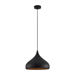 Lindby hanglamp Ritana, zwart-goud, metaal, Ø 31cm, E27