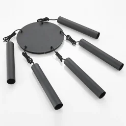 Lindby hanglamp Sanad, Ø 40 cm, 5-lamps, zwart, GU10