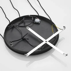 Lindby hanglamp Sanad, Ø 40 cm, 5-lamps, zwart, GU10