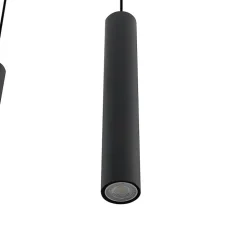 Lindby hanglamp Sanad, 100 cm, 7-lamps, zwart, GU10