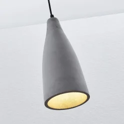 Lindby hanglamp Sanne, grijs, beton, Ø 15 cm, E27