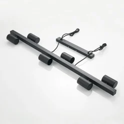 Lindby hanglamp Savoli, 116 cm, zwart, 6-lamps, staal