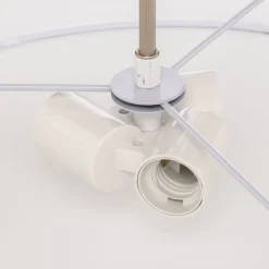 Lindby hanglamp Sebatin, Ø 50 cm, beige, stof, E27