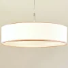 Lindby hanglamp Sebatin, Ø 50 cm, wit, stof, E27