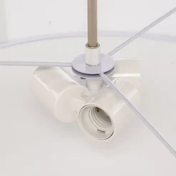 Lindby hanglamp Sebatin, Ø 50 cm, wit, stof, E27