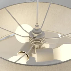 Lindby hanglamp Simaria, bruin/grijs/wit, Ø 60 cm, E27