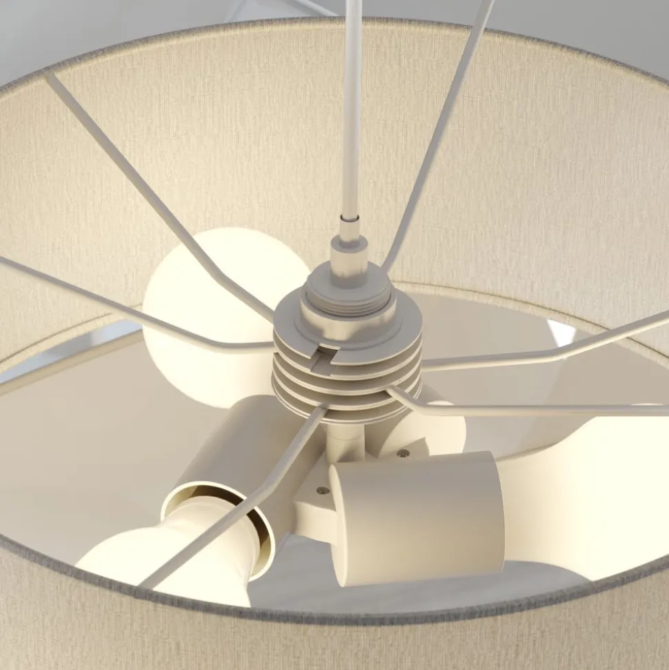 Lindby hanglamp Simaria, bruin/grijs/wit, Ø 60 cm, E27