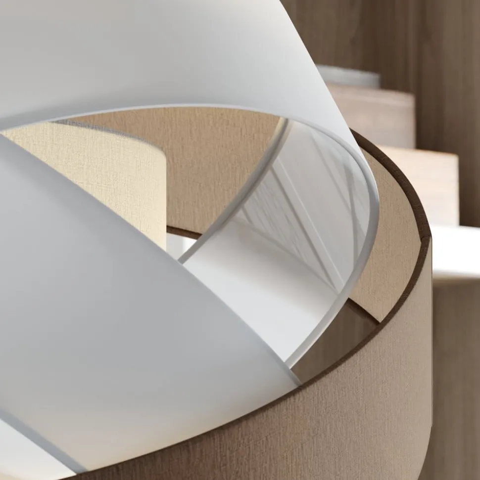 Lindby hanglamp Simaria, bruin/grijs/wit, Ø 60 cm, E27