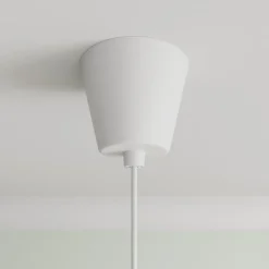 Lindby hanglamp Simaria, wit, textiel, Ø 60 cm, E27