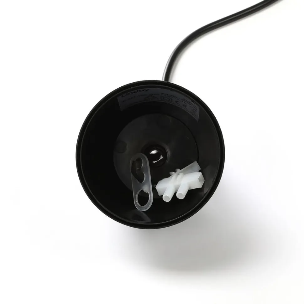 Lindby hanglamp Simaria, zwart, textiel, Ø 60 cm, E27