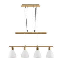 Lindby hanglamp Simeon, messingkleurig, glas, 73 cm, E14