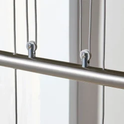 Lindby hanglamp Simeon, nikkelkleurig, glas, 73 cm, E14