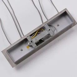 Lindby hanglamp Simeon, nikkelkleurig, glas, 73 cm, E14