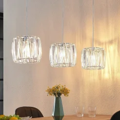 Lindby hanglamp Sofia, 107 cm, 3-lamps, E14, chroom/helder