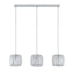 Lindby hanglamp Sofia, 107 cm, 3-lamps, E14, chroom/helder