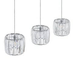 Lindby hanglamp Sofia, 107 cm, 3-lamps, E14, chroom/helder