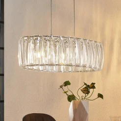 Lindby hanglamp Sofia, 68 cm, 3-lamps, E14, chroom/helder