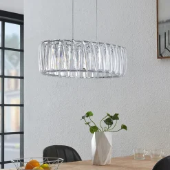 Lindby hanglamp Sofia, 68 cm, 3-lamps, E14, chroom/helder