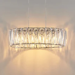 Lindby hanglamp Sofia, 68 cm, 3-lamps, E14, chroom/helder