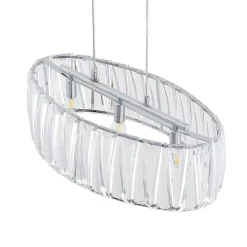 Lindby hanglamp Sofia, 68 cm, 3-lamps, E14, chroom/helder