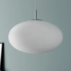 Lindby hanglamp Sonika, Ø 40 cm, nikkelkleurig, glas, E27