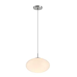 Lindby hanglamp Sonika, Ø 40 cm, nikkelkleurig, glas, E27